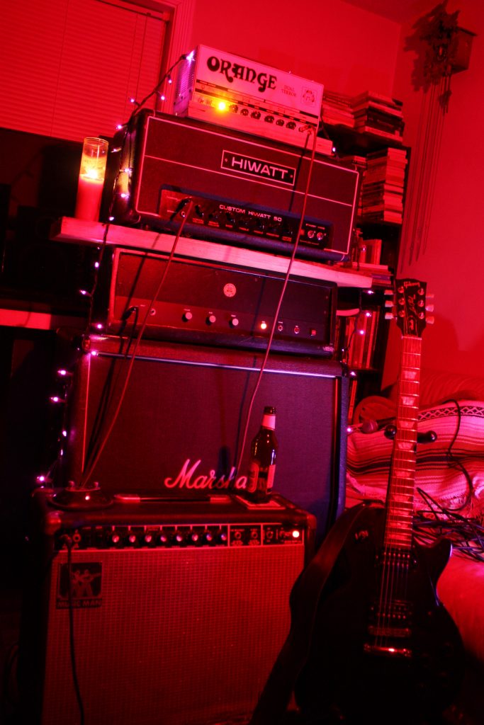 A stack of guitar amps used by Dan Schubarth